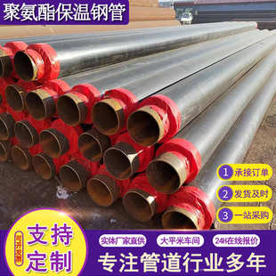 聚氨酯保温钢管钢套钢预制直埋蒸汽热力供暖输送发泡无缝螺旋管道
