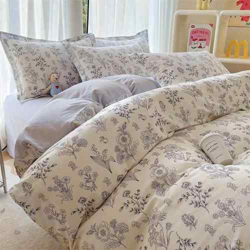 热卖爆款全棉四件套12868印花四件套纯棉小清新学生纯棉三件套