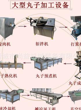 全自动墨鱼丸成型蒸煮设备肉丸定型熟化机青鱼丸子成套加工流水线