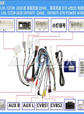LHL-1272#导航线材 安卓中控大屏电源线 适用2020款英菲尼迪QX60