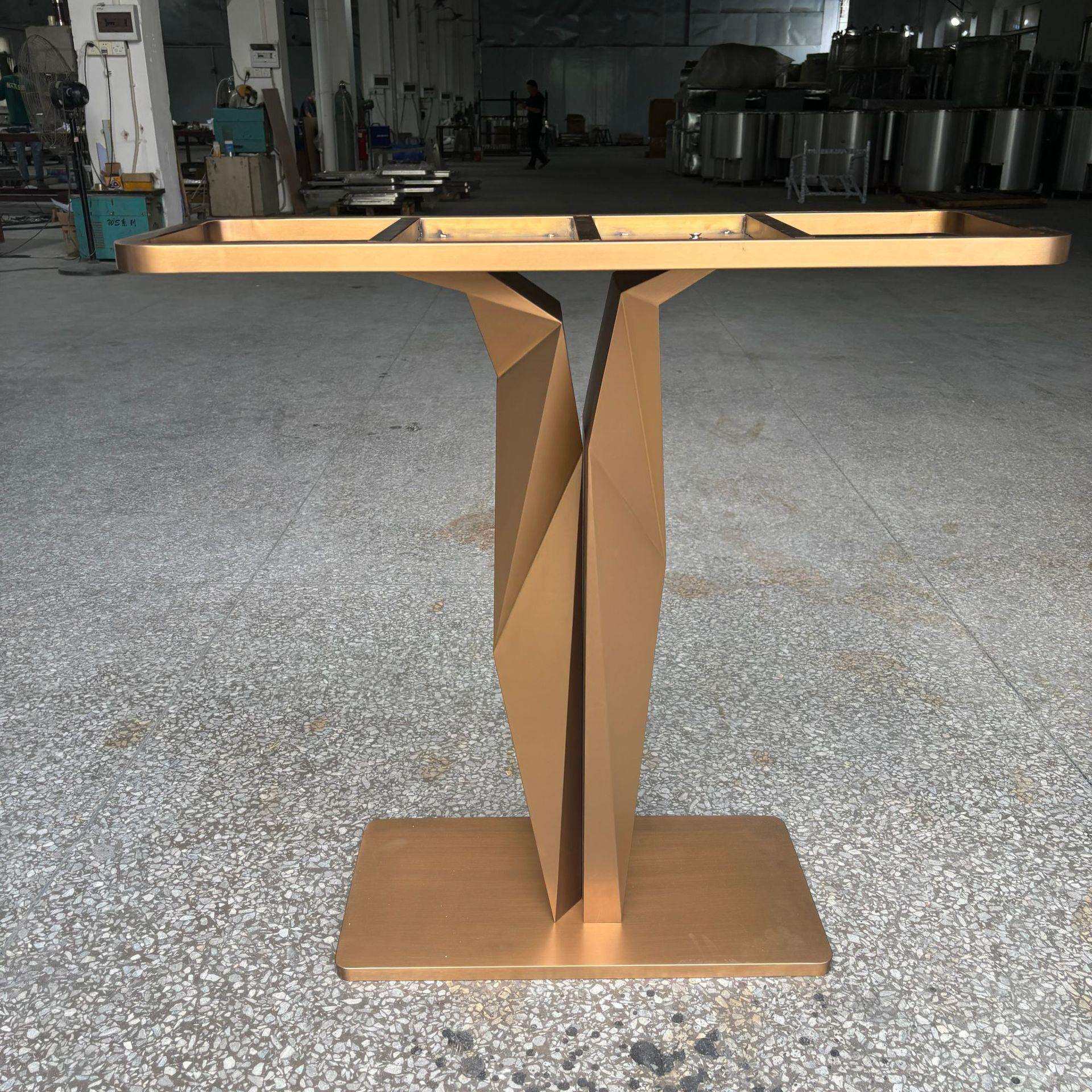 入户正对门厅轻奢玄关柜天然大理石别墅客厅简约现代玄关桌端景