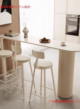 轻奢岩板吧台桌家用客厅口厨房边断墙吧台隔阳台靠垭小LSK户型高