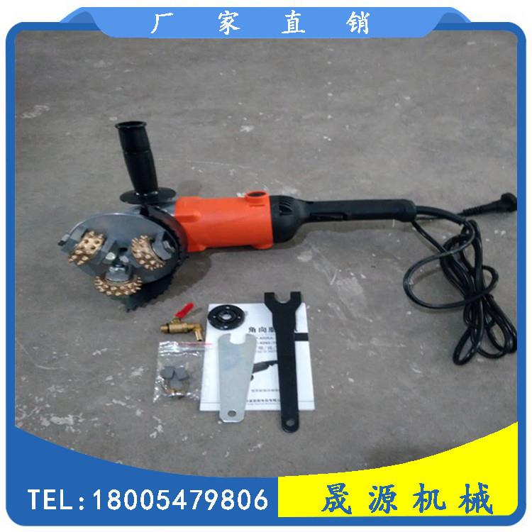 可调速手持3头电动凿毛机 滚轮式混凝土凿毛机大理石荔枝面凿毛锤