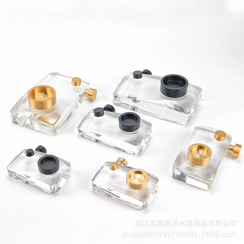 轻奢照相机水晶摆件样板房间家居客厅电视柜创意玄关桌面软装饰品
