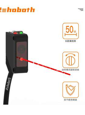 REHOBOTH方型远距离激光传感器光电开关E3Z激光型L61 LS61 LT61