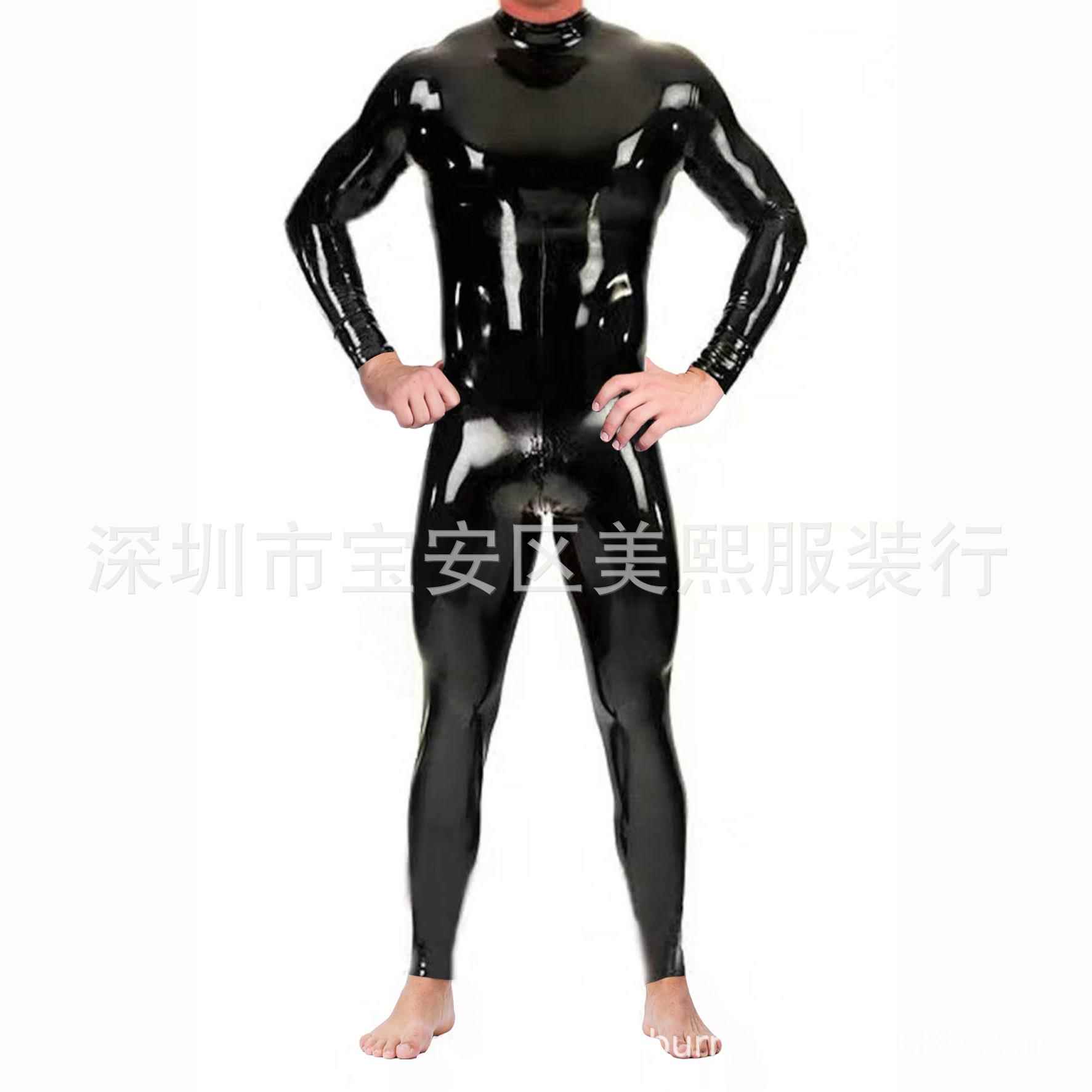 stage shaper full male sexy mirrored leather servant Body