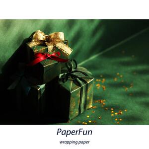 PaperFun 简约大气进口墨绿双面礼品纸 高级生日表白节日包装纸