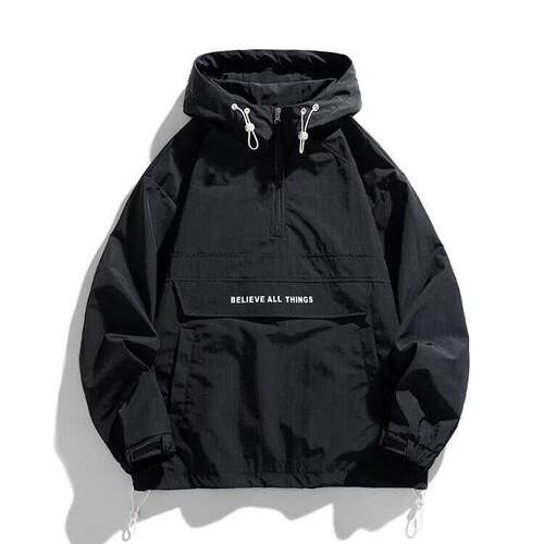Mens Half Zip Up Hoodie Jacket With Trendy Streetwear Style