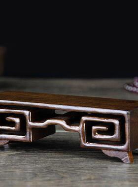 红木雕刻工艺品黑梓木质长方形实木托架奇石石头盆景佛像摆件底座