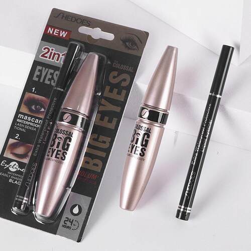 Waterproof Mascara Eyeliner Set non-smudge mascara Extended