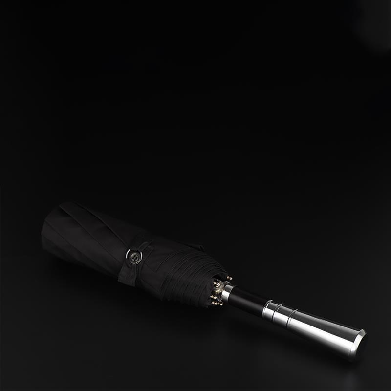 高档绅士银把手柄雨伞折叠男女士商抗风三折简务英伦约高档晴雨两