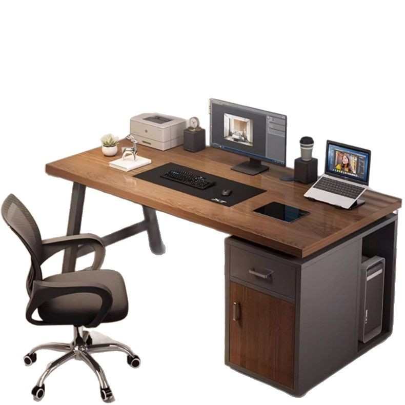 电脑桌台式家用办公桌带抽屉书桌学生学习写字桌简约卧室轻奢桌子