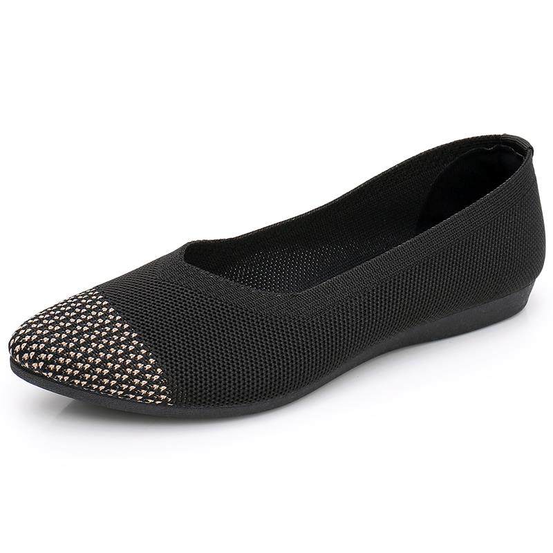 正品老北京豆尚布鞋女新款时飞单织鞋牛筋底软底平底妈妈鞋豆鞋一