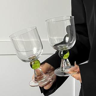 高颜值高脚香槟杯女玻璃水杯艺术感中古气泡杯萄葡红酒杯水杯