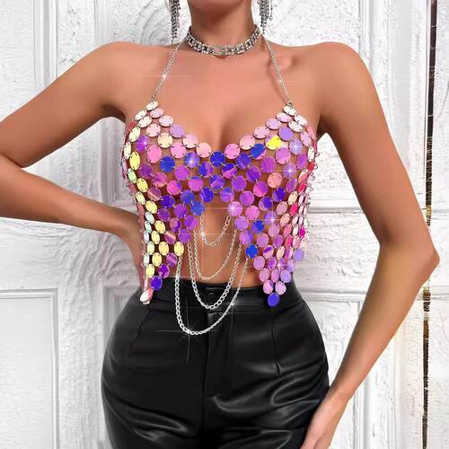 Bead Bright Triangle Splicing Bikini 珠片亮三角拼接比基尼