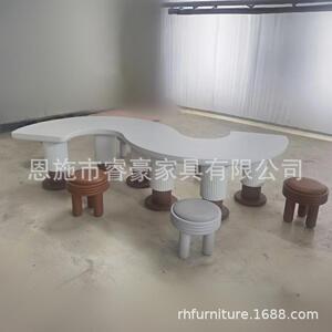 ZDH新款S造型儿童手工桌活动中心架空层桌椅组合款美术写字休闲桌