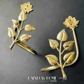 饰复古花 绑带装 挂钩钩小天使窗帘翅膀挂钩铃兰墙黄铜欧式 美式