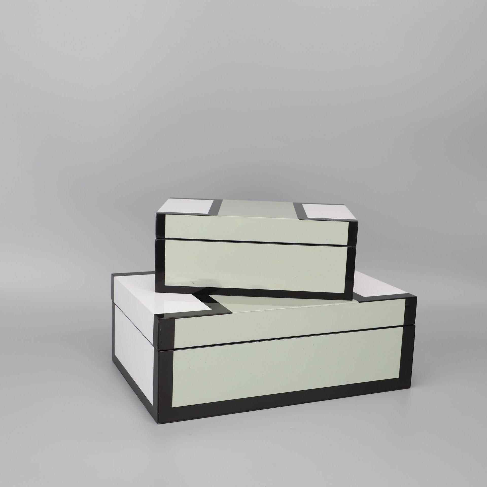 欧式烤漆绿色拼接收纳盒样板房卧室书房客厅桌面家居软装饰品摆件