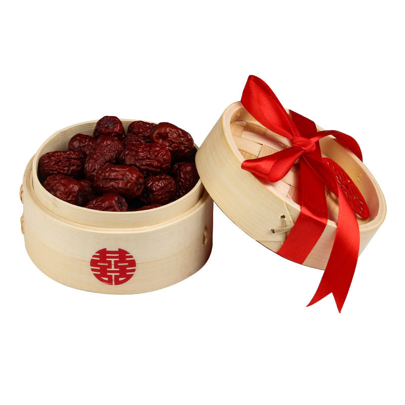 彩色染色花生结婚用的红花生红枣桂圆莲子饰布置糖果蒸笼套装礼盒