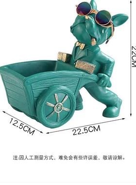 法斗牛犬狗收纳摆件家居装饰玄关鞋柜钥匙遥控器收纳盒工艺品礼品
