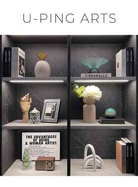 样板房软装书柜桌面家居模拟花相框挂画玻璃工艺品Zh3498