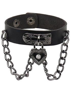 热心哥特钉手镯可调朋克摇滚手镯