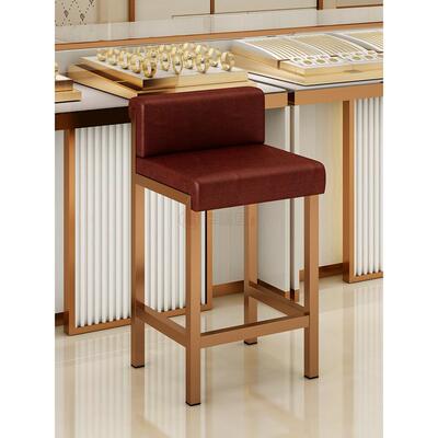 珠宝椅不锈钢椅子现代简约收银台椅高脚凳吧台椅靠背珠宝店高凳子