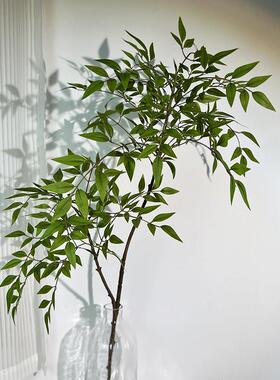 高彷真两杈保湿手感绿色南天竹彷真花落地绿植园林设计摆设包邮