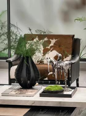 售楼处新中式桌面装饰组合摆件 现代样板间客厅台面软装搭配