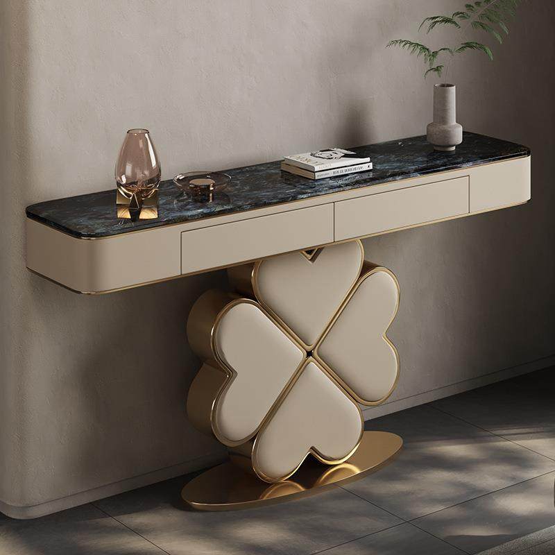 意式轻奢大理石玄关桌超窄过道条案入户进门厅靠墙现代简约玄关台