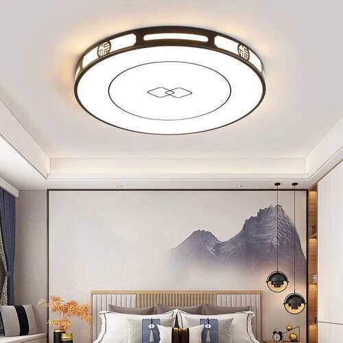 卧室主灯新中式2025新款led圆形大厅长吸顶灯现代简约门厅走道灯