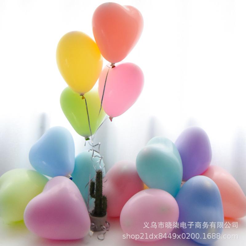 马卡龙爱心气球 婚礼婚庆装饰求婚生日派对场景布置乳胶心形汽球