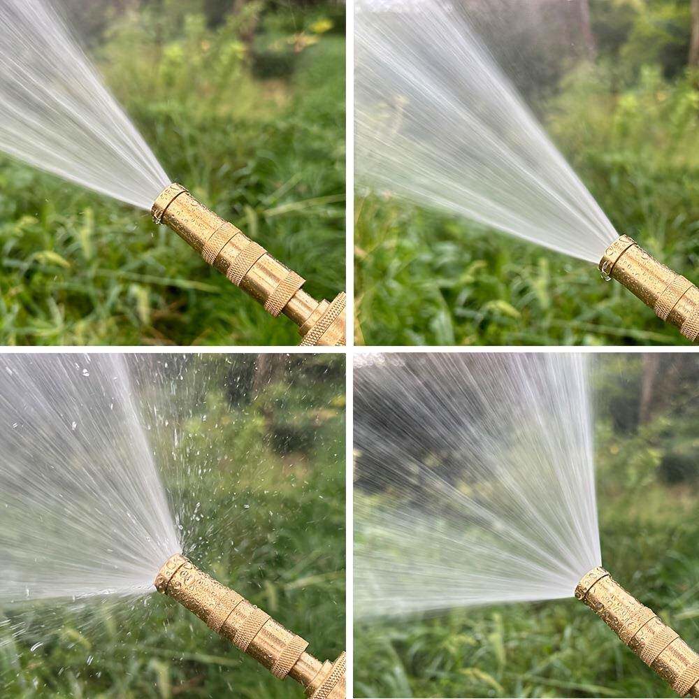 花园重型黄铜可调节扭转软管喷嘴园林浇花喷枪喷头喷雾器双皮圈