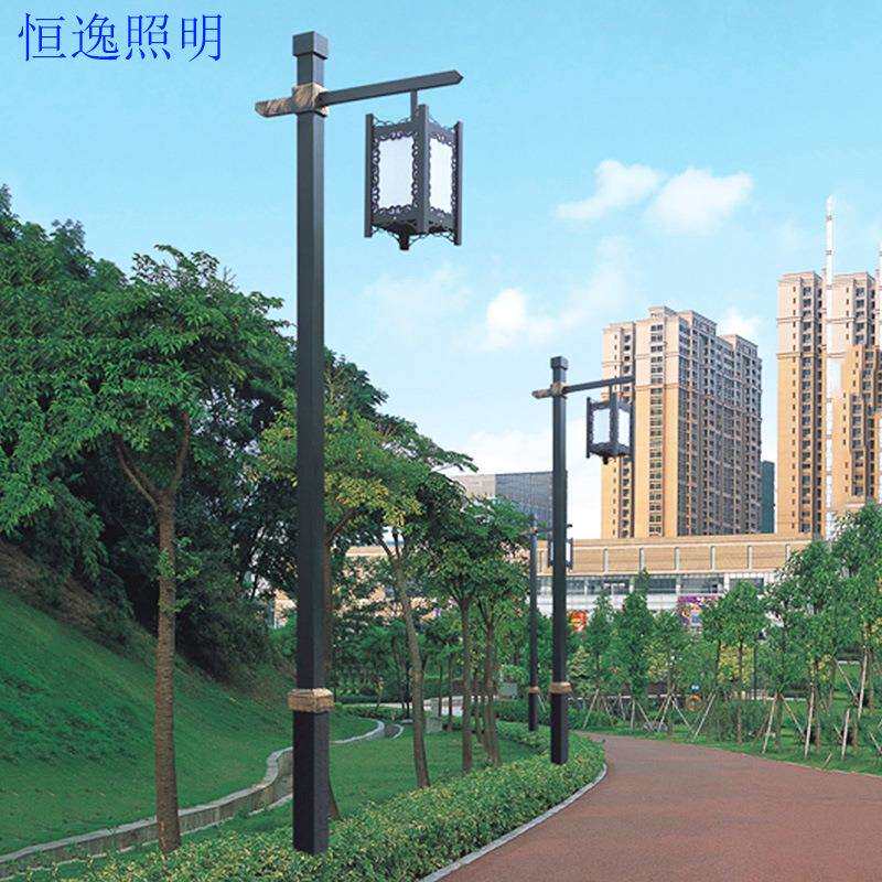中式户外3米双头仿古园林景观灯花园别墅小区道路灯庭院灯落地灯