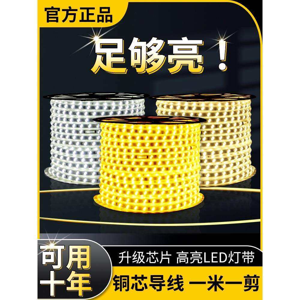 2026led灯带防水220v120珠透镜外墙工程室外超亮暖光高压马年