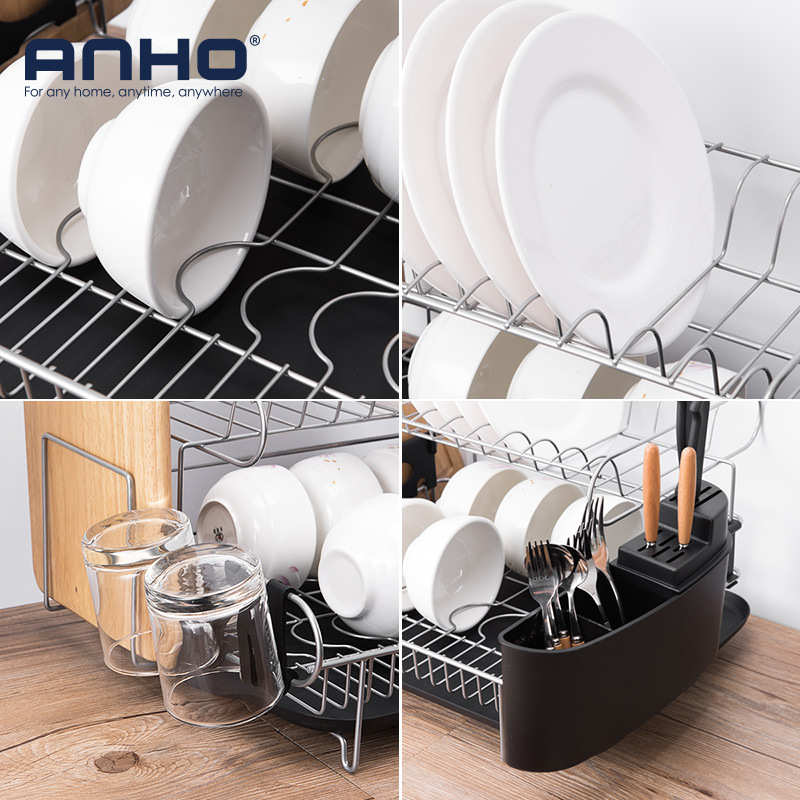 现代简约厨房沥水碗碟架家用晾碗架刀架砧板架碗碟置物收纳架