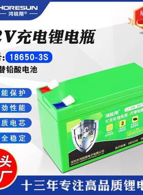 12V锂电池喷雾器专用电池夜市摆摊电瓶灯带USP门禁12V电池组