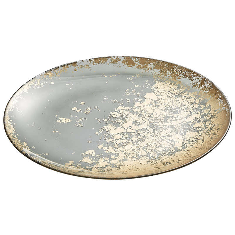 高端茶几客厅大号水晶玻璃奢盘水果盘沙拉新款时尚家用轻盘子2024