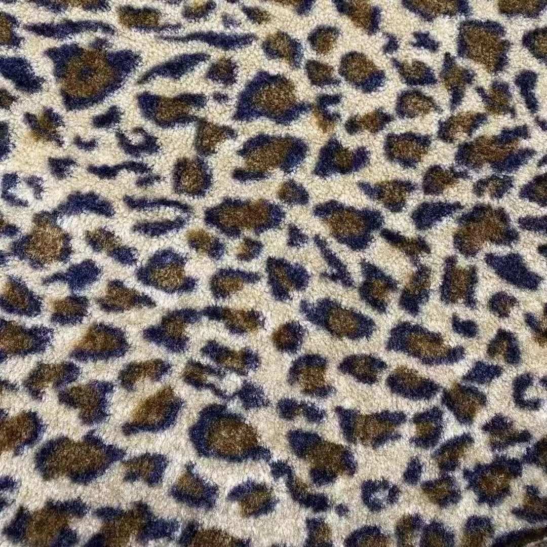豹纹印颗粒羊绒 小颗粒麦豹羊绒 服装鞋帽家纺绒布面料
