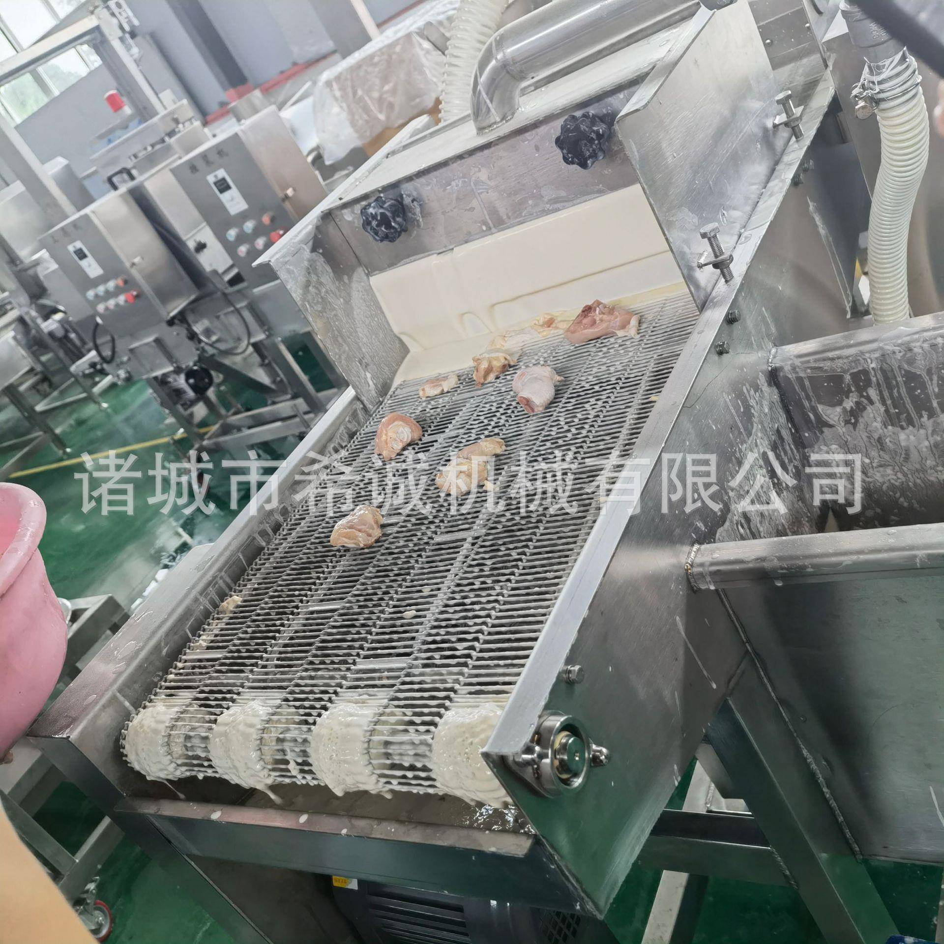 全自动桑叶淋浆机面包片上浆裹浆一体机桑叶上浆油炸成套设备