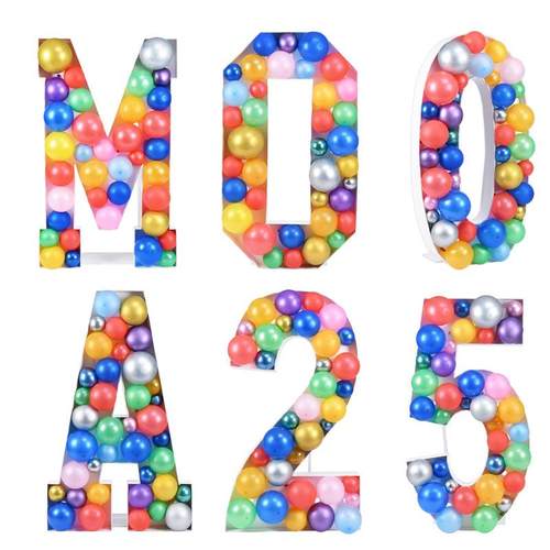 2025kt板气球盒子空白落地数字字母框架生日布置气氛毕业季派对