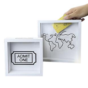 时光碎片票根收纳相框演唱会门票旅行明信片地图机票展示票据挂墙