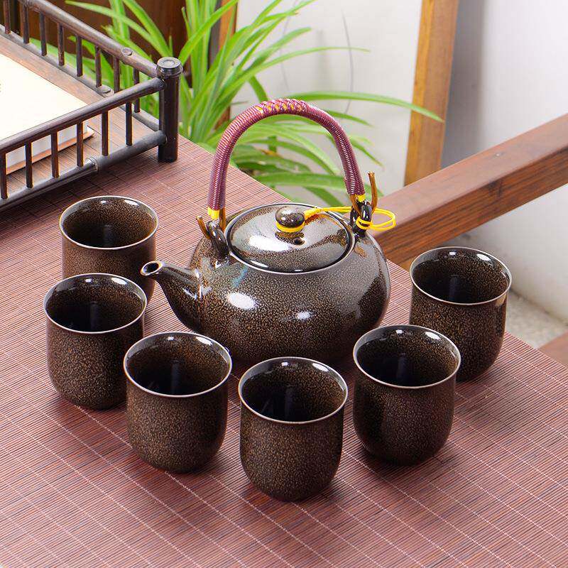 中式陶瓷提梁茶壶套装家用凉水壶泡茶壶功夫茶具大容量商务礼品
