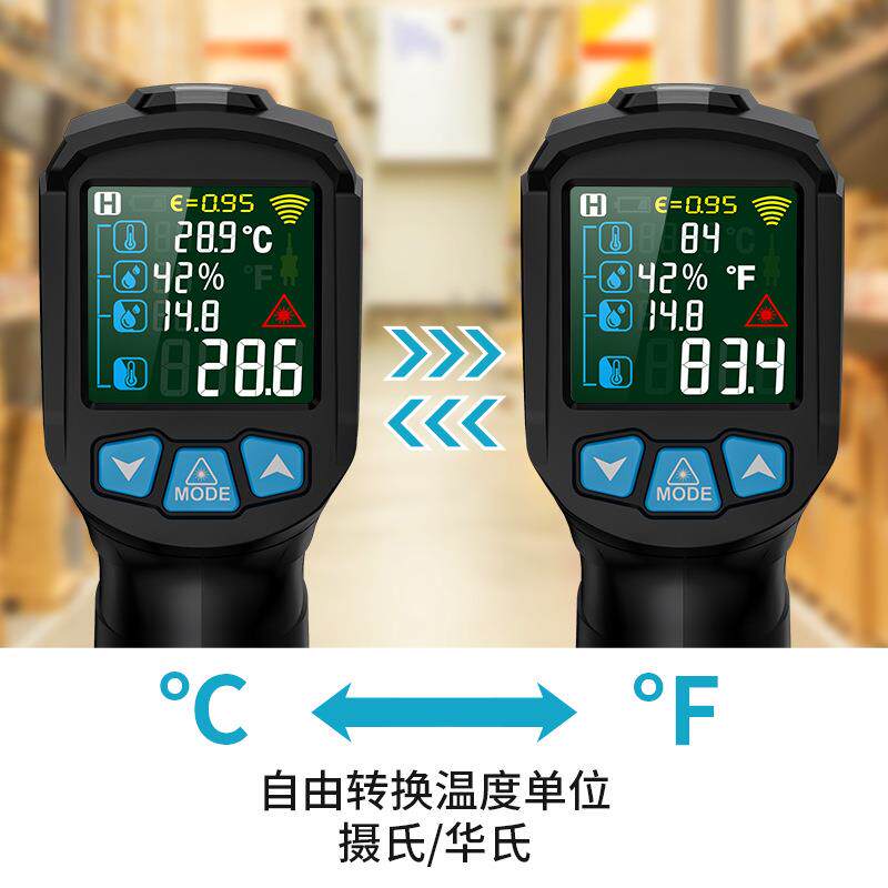 新款直销IR02C红外测温仪工业温湿度测温枪水油温空调温度计测温