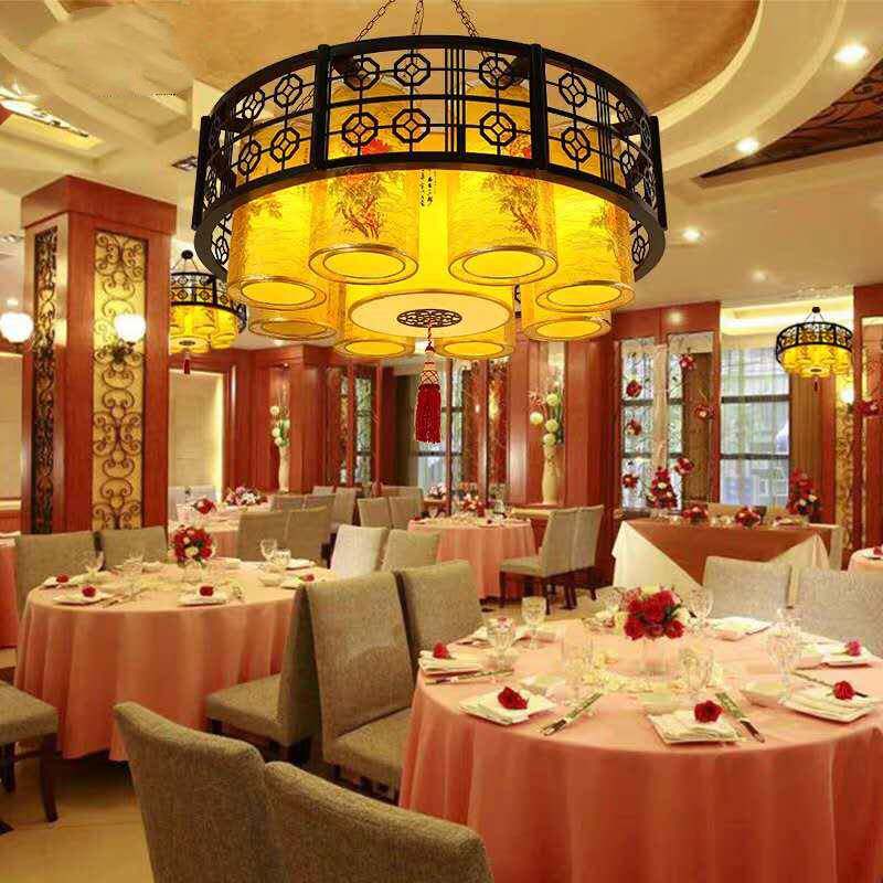中式仿古实木吊灯酒店农家乐餐厅包厢茶楼火锅店走廊古典木艺灯饰