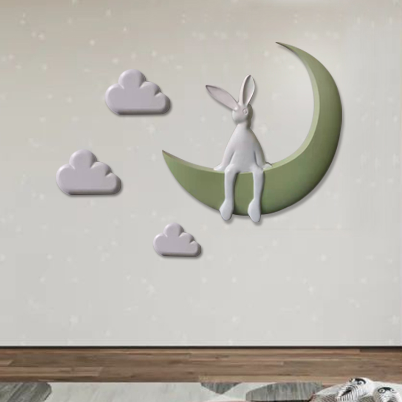 儿童房壁画客厅木雕立体装饰画玄关过道背景墙组合温馨创意个性图片