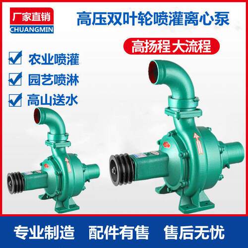双叶轮大流量高扬程农用高压拖泵离心泵农业喷灌水泵柴油机抽水机