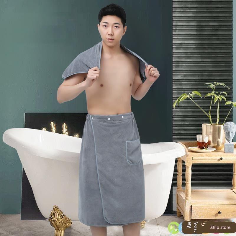 浴巾男士可穿可裹巾情侣大人家用比纯棉全棉吸水游泳浴裙洗澡男款
