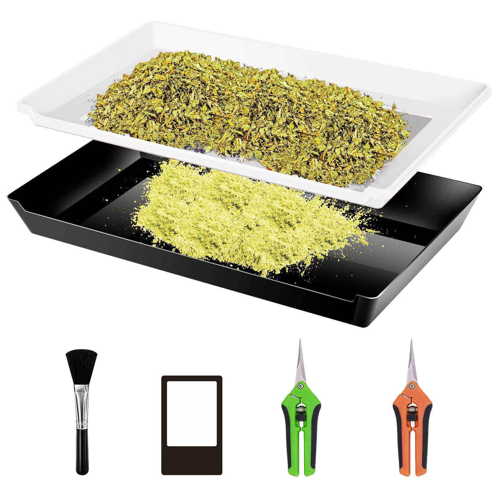 双层塑料平修剪花托盘套装花粉收集器flatflowerstrimtray