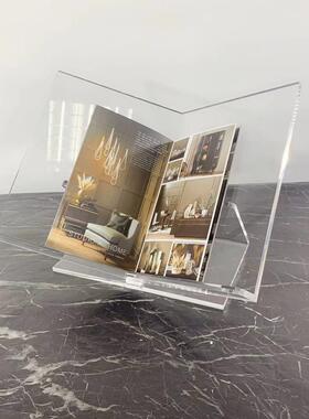 现代简约亚克书架样创房意杂志架摆件板力1706房售楼处书软装饰品